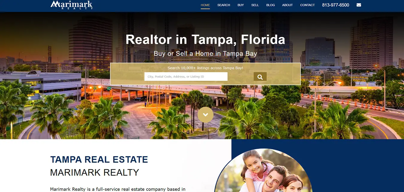 MarimarkRealty.com screenshot, real estate agency in Tampa, FL