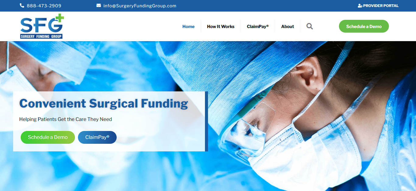 Surgery Funding Group screenshot, SFG