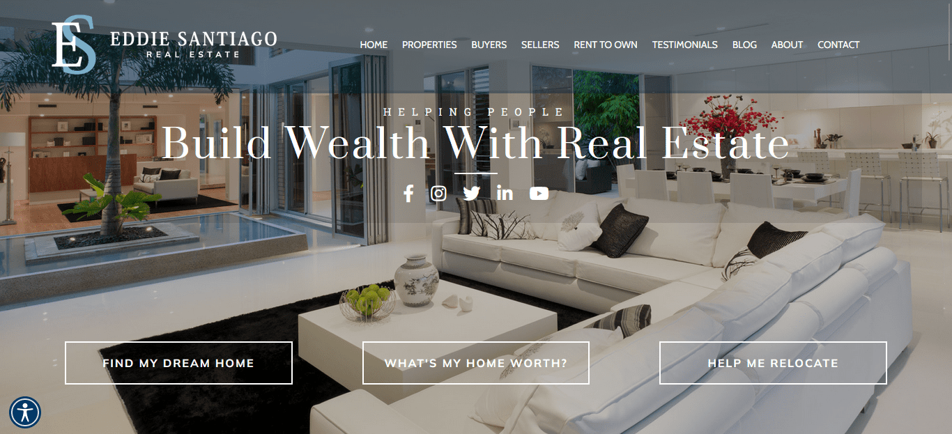 Eddie Santiago Real Estate Website Screenshot