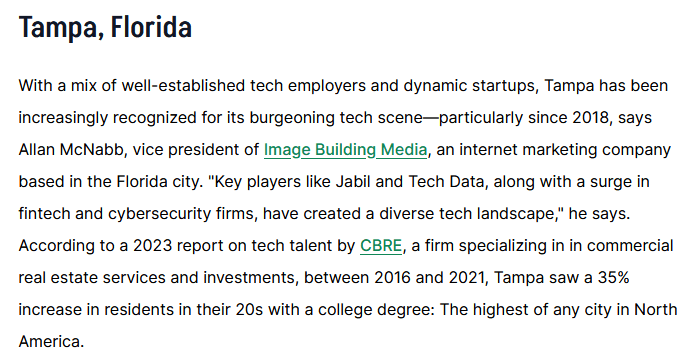 Featured in: The Best Cities for Tech Jobs